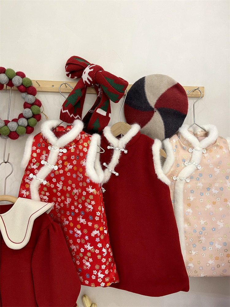 【断码福利5折】新年旗袍裙女童拜年服儿童新中式国风夹棉背心裙,童装/婴儿装/亲子装,连衣裙,淘宝优惠券,粉丝福利购,淘宝优惠卷