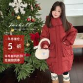 新款 女童中长款 羽绒服25冬装 儿童韩系90白鸭绒加厚中大童羽绒外套