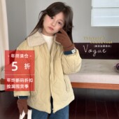 新款 女童夹棉外套2025冬季 装 儿童韩系洋气棉服中大童女孩加厚棉衣