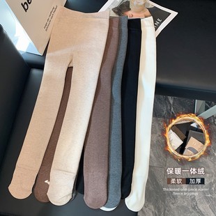 袜保暖九分打底裤 加绒加厚连裤 中大童纯色舞蹈袜 新款 女童2024冬季