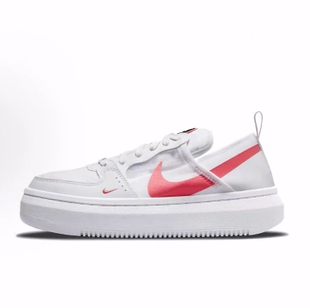 Nike Court Vision 1 Alta TXT 简约厚底休闲低帮 板鞋 女款 白红