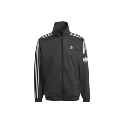 adidas originals Logo复古运动立领夹克外套男黑色GN3535 JM2716