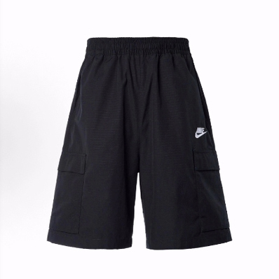 Nike 纯色品牌Logo高腰系绳口袋田径训练休闲短裤 男款