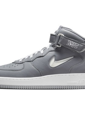 Nike 板鞋 灰色 中帮 Air Force 1 QS Jewel 