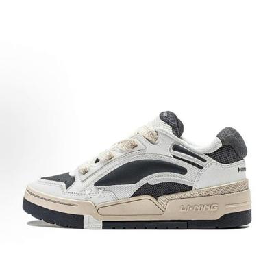 LiNing李宁 征程V2 百搭复古鞋 轻便 低帮 板鞋 男款 白黑