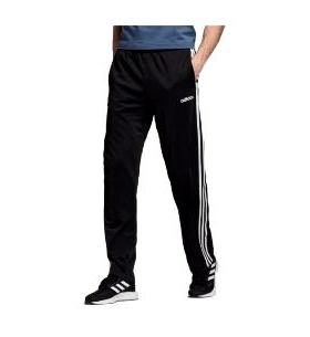 adidas 3-Stripes 运动直筒休闲型格长款针织运动裤 男款 黑色