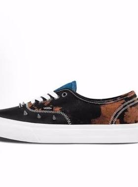 Vans Authentic 褪色拼贴 潮流百搭休闲 低帮 板鞋 男女同款 黑棕