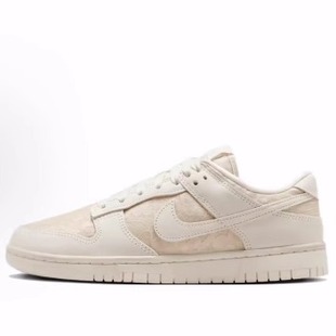 舒适百搭薄底 防滑耐磨 低帮 Nike 女款 LOW 板鞋 白粉色 Dunk