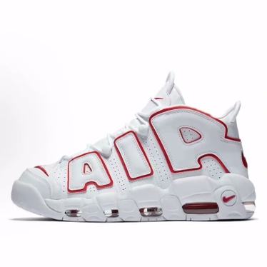 Nike Air More Uptempo renowned rhythm 皮蓬中帮篮球鞋男款白红
