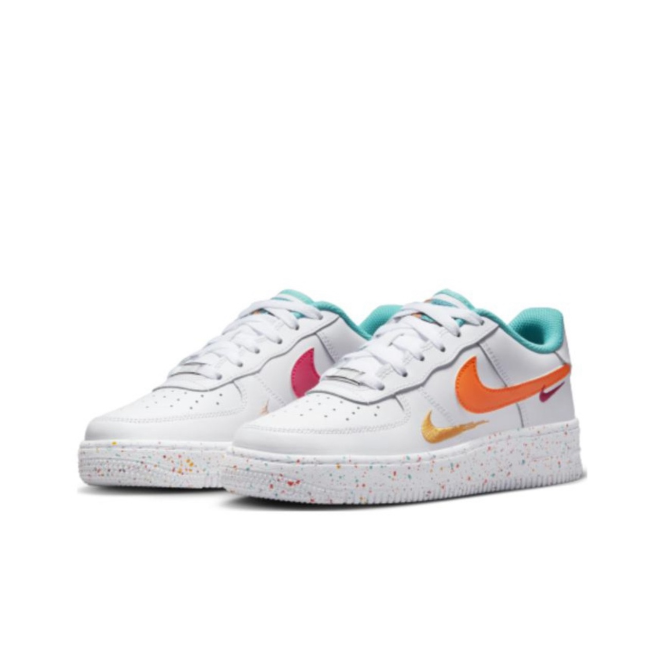 NikeAirForce1Low白橙色GS