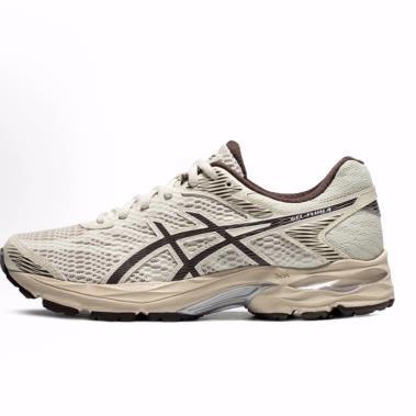 Asics Gel-Flux 4 Cream Brown 革减震透气 低帮跑步鞋 女款 棕色