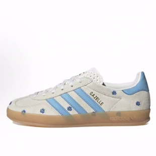 Floral GAZELLE Beige低帮 板鞋 灰色 adidas 女款 originals