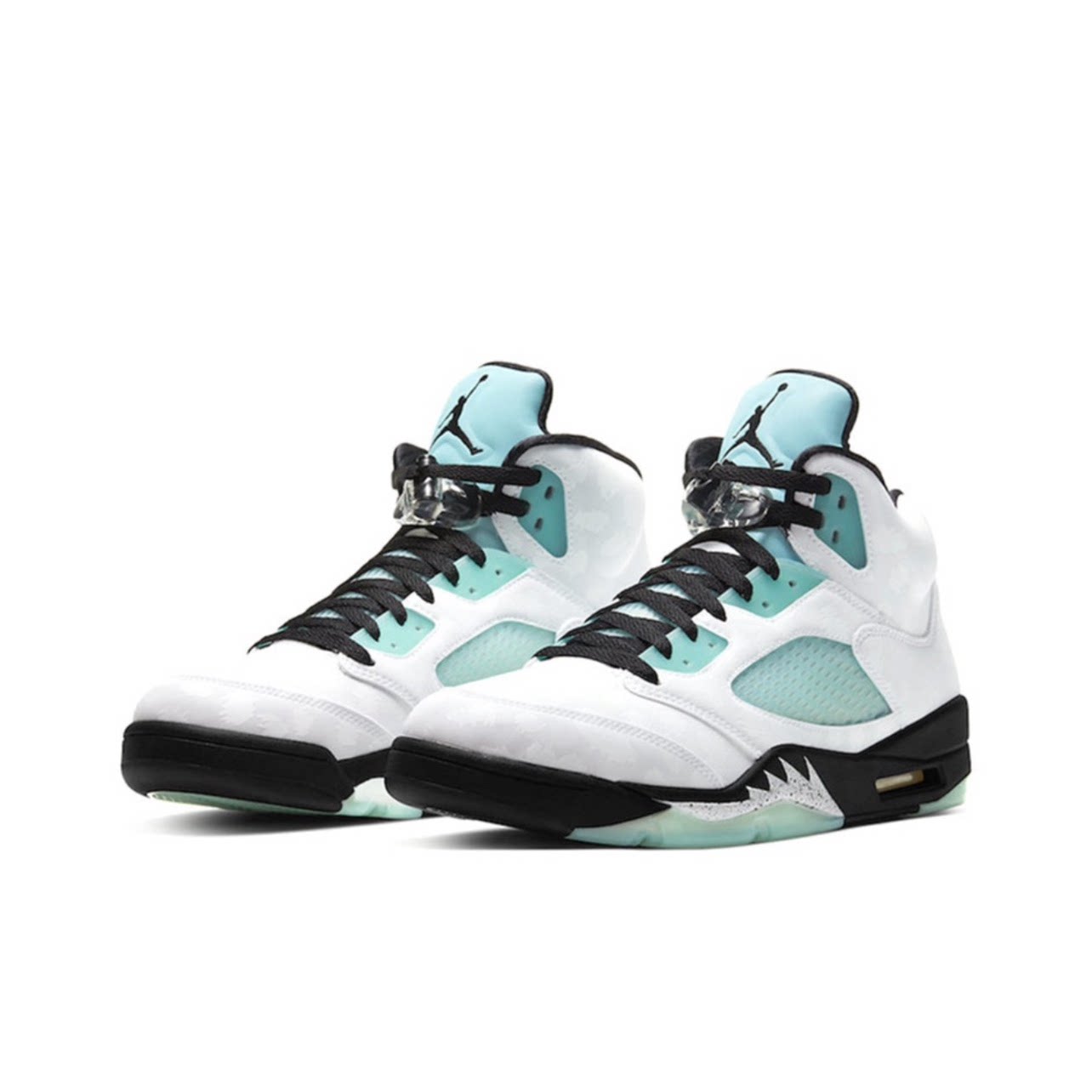 nike air jordan aj5男子郭艾伦白绿雪豹3m反光篮球鞋 cn2932-100