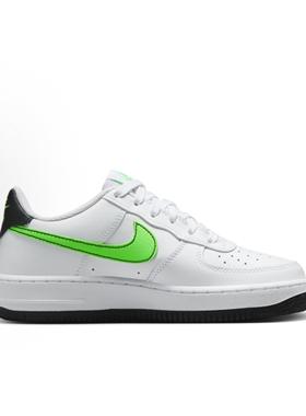 Nike Air Force 1 皮革低帮 儿童板鞋 白绿 青少年FV5948-106