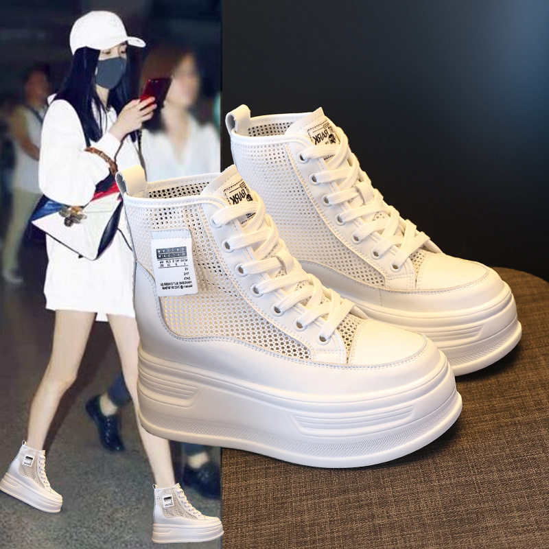 高帮小白鞋女内增高运动休闲鞋