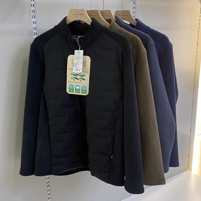 她炽羽绒绒男士夹克立领拉链外套