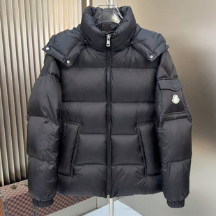 欧货高端2025加厚鹅绒蓬松短款羽绒服男黑色时尚保暖面包服外套