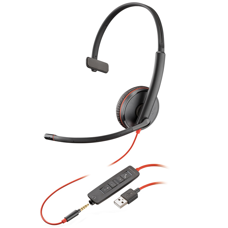 Plantronics/缤特力C3215头戴式USB+3.5mm双接口带