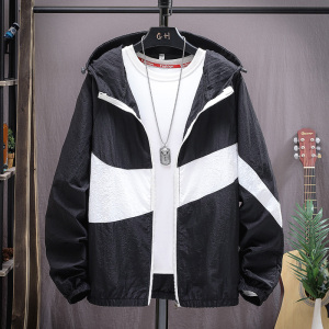 主推新款防晒衣男士韩版对勾防晒连帽外套主推大货5013-F06,夏天v领t恤搭配图片