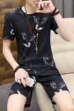 2021新款套装男士夏季花T恤套装韩版潮大货5013-TZ55，男装套装，星座1105