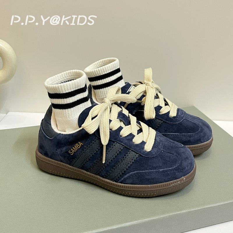 头层牛皮真皮儿童德训鞋秋款新款