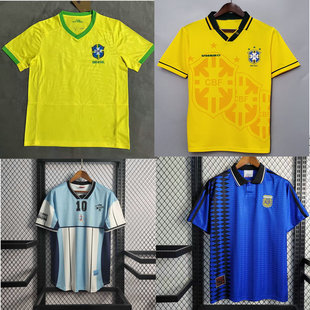 199420021222324256巴西阿根廷复古球衣主场足球服soccer Jersey
