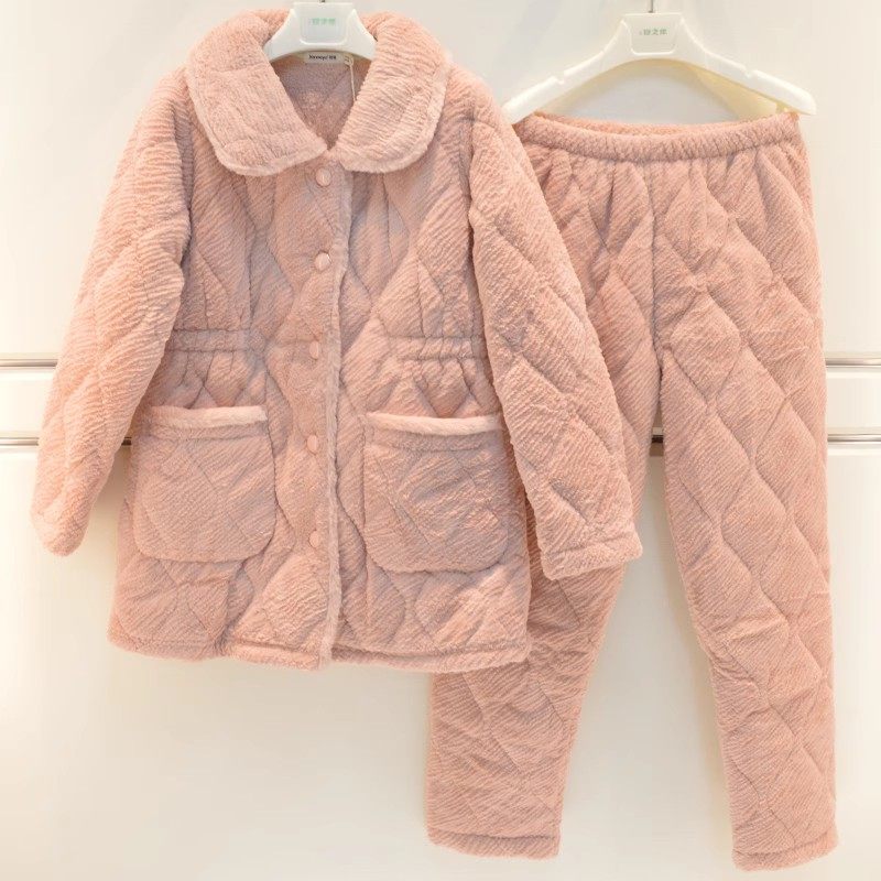 精雅女夹棉加厚睡衣家居服
