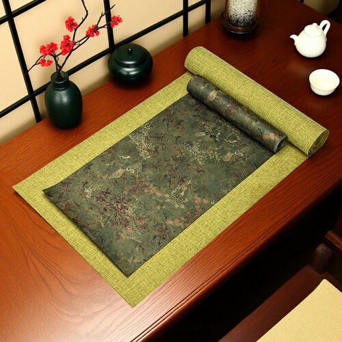 复古防水仿云纱茶席双面中式禅意