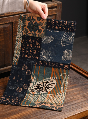 引之拼色茶垫印花茶席布艺小茶布禅意茶杯垫复古茶席垫子茶桌垫布