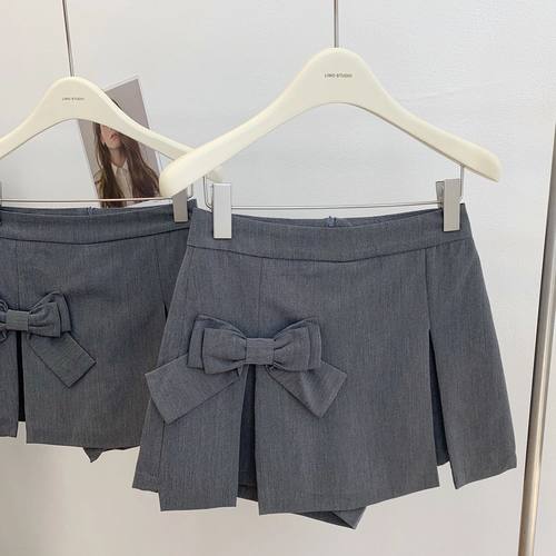 灰色短裙防走光a字裙裤