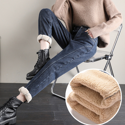加绒牛仔裤女2024年新款冬季加厚