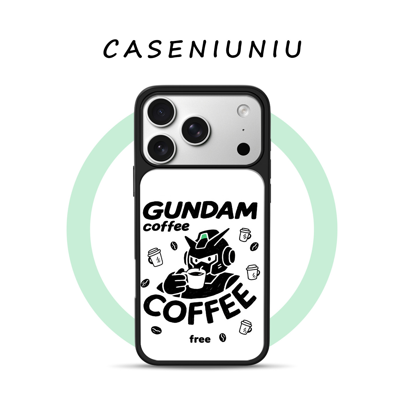 咖啡高达机甲战士 适用苹果小米手机壳磁吸iPhone17prom