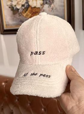 秋冬季加厚加深款女毛绒硬顶鸭舌帽百搭时尚户外骑行通勤棒球帽子