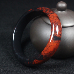 正品桂林鸡血玉手镯乾坤料女款鸡血石纯天然玉石带证书