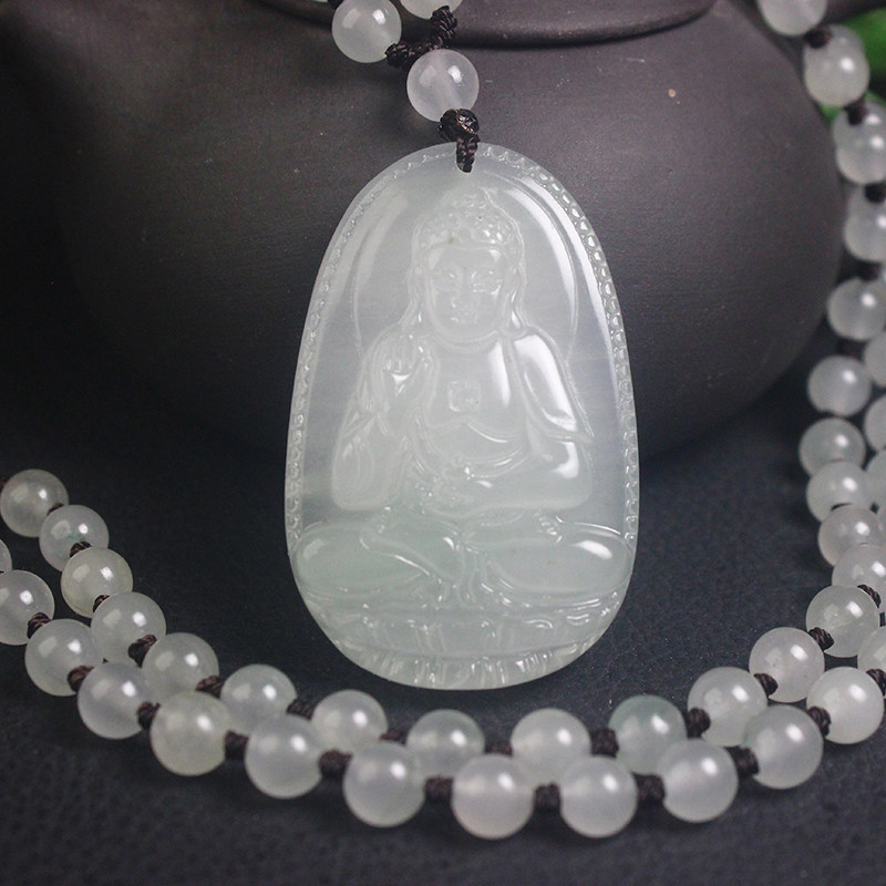 正品桂林鸡血玉贵妃料本命佛项链阿弥陀佛菩萨属狗猪守护神带证书