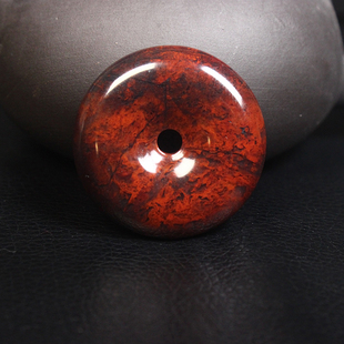 正品鸡血石平安扣吊坠桂林鸡血玉坠挂件a货带证书纯天然玉石