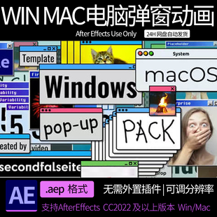 ae模板 个性化电脑弹窗动画 Pop-up Pack ae素材模板