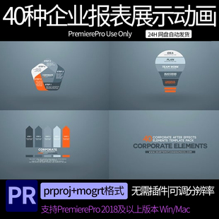 pr模板 40种公司企业图形报表展示动画 pr素材模板