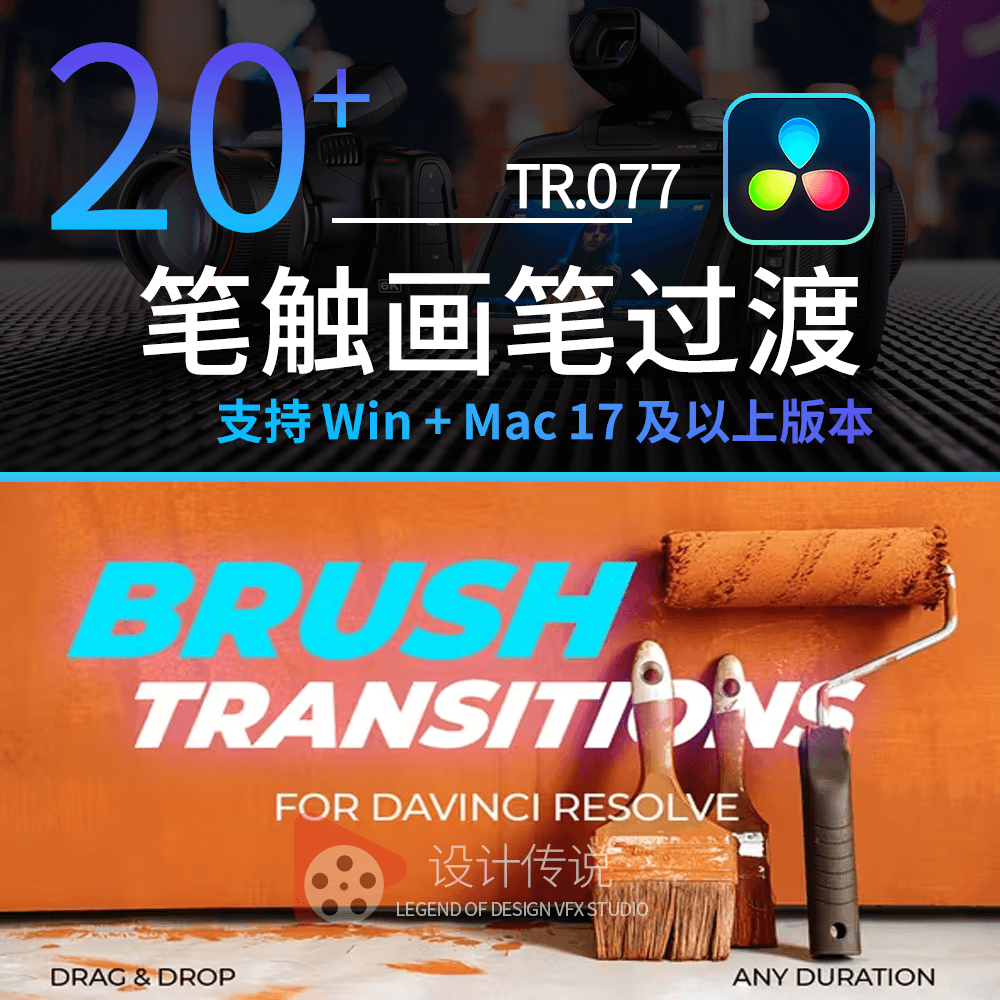 达芬奇20种带艺术气息像画布上的笔触画笔过渡 Brush Transitions