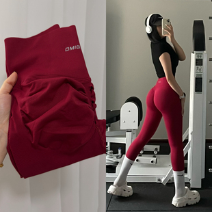 显臀训练针织紧身裤 运动高腰收腹健身裤 秋冬 蜜桃翘臀瑜伽裤 好穿