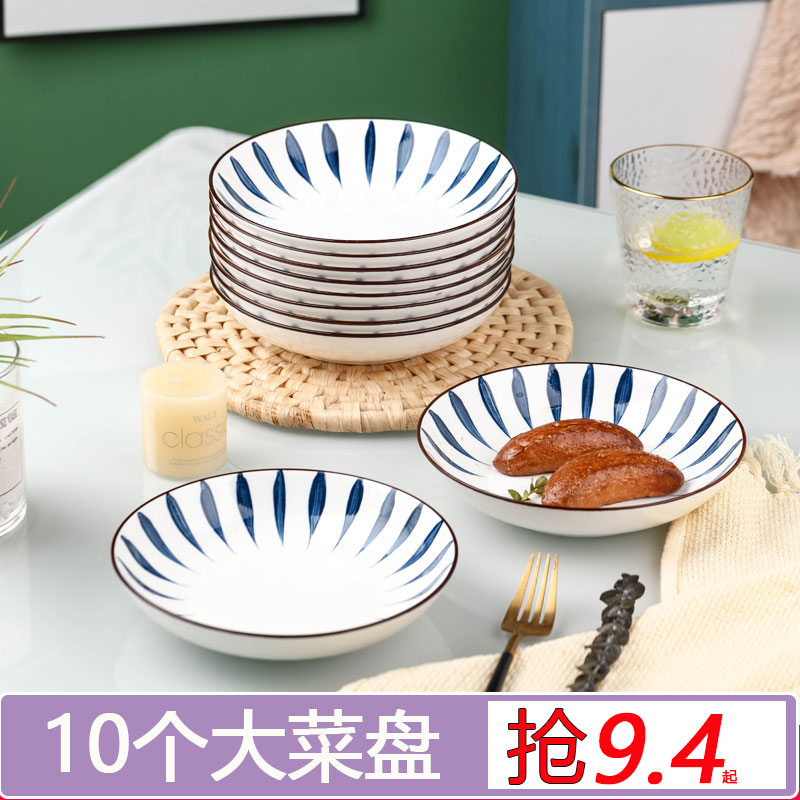 景德镇新款10个菜盘饭盘组合家用