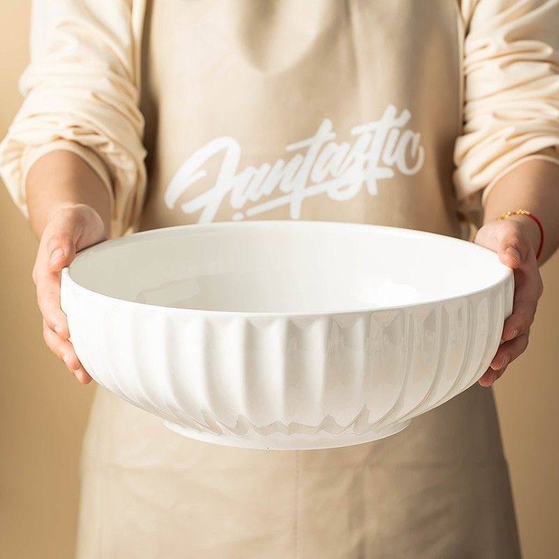 超大号汤盆家用水煮鱼大碗酸菜鱼碗商用陶瓷碗和面盆纯白面碗装汤