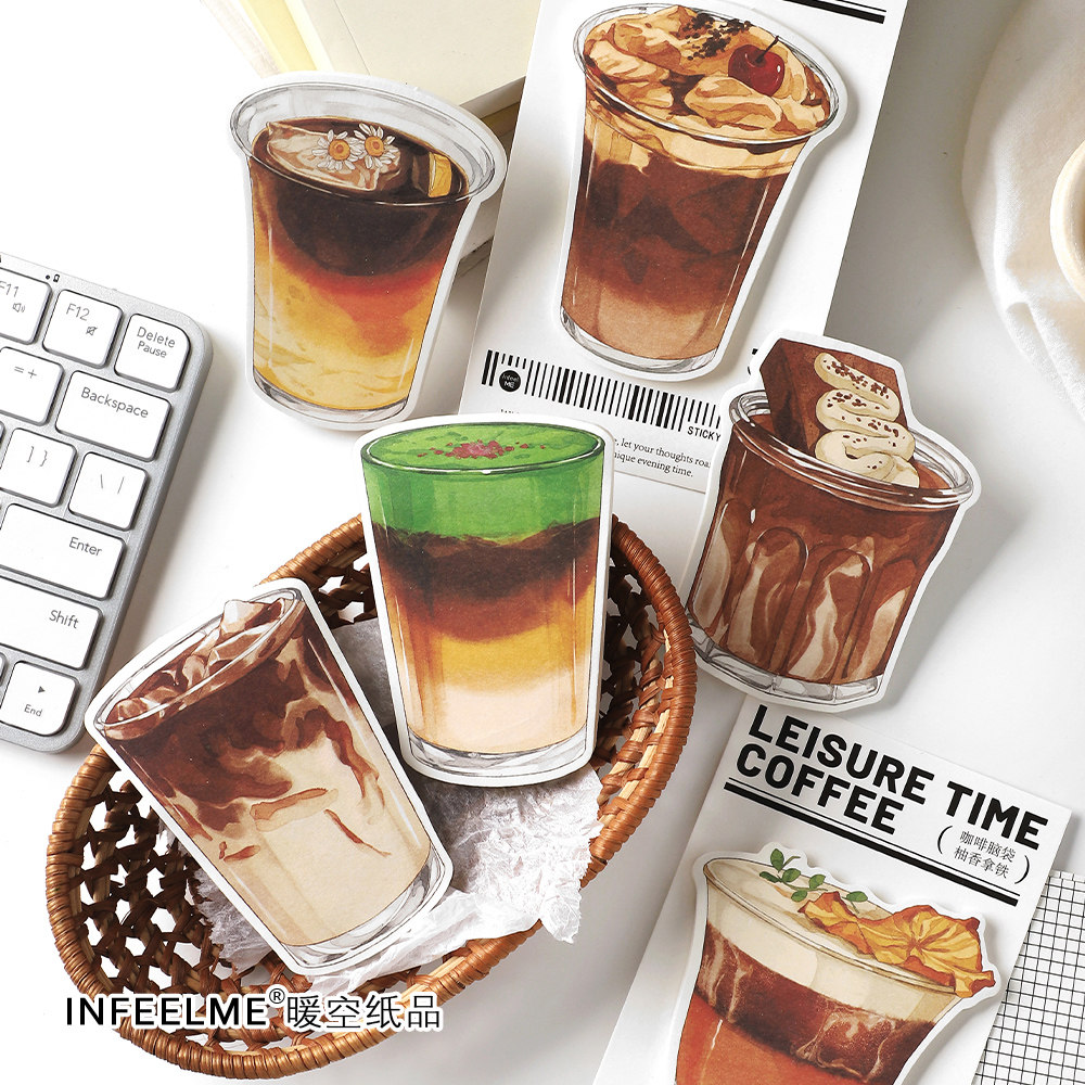 Infeel.Me暖空 咖啡脑袋系列diy手帐装饰拼贴异形便利贴,文具电教/文化用品/商务用品,便签本/便条纸/N次贴,淘宝优惠券,粉丝福利购,淘宝优惠卷