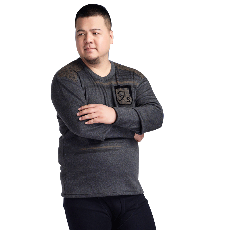 加绒加厚保暖内衣男士加肥加大码