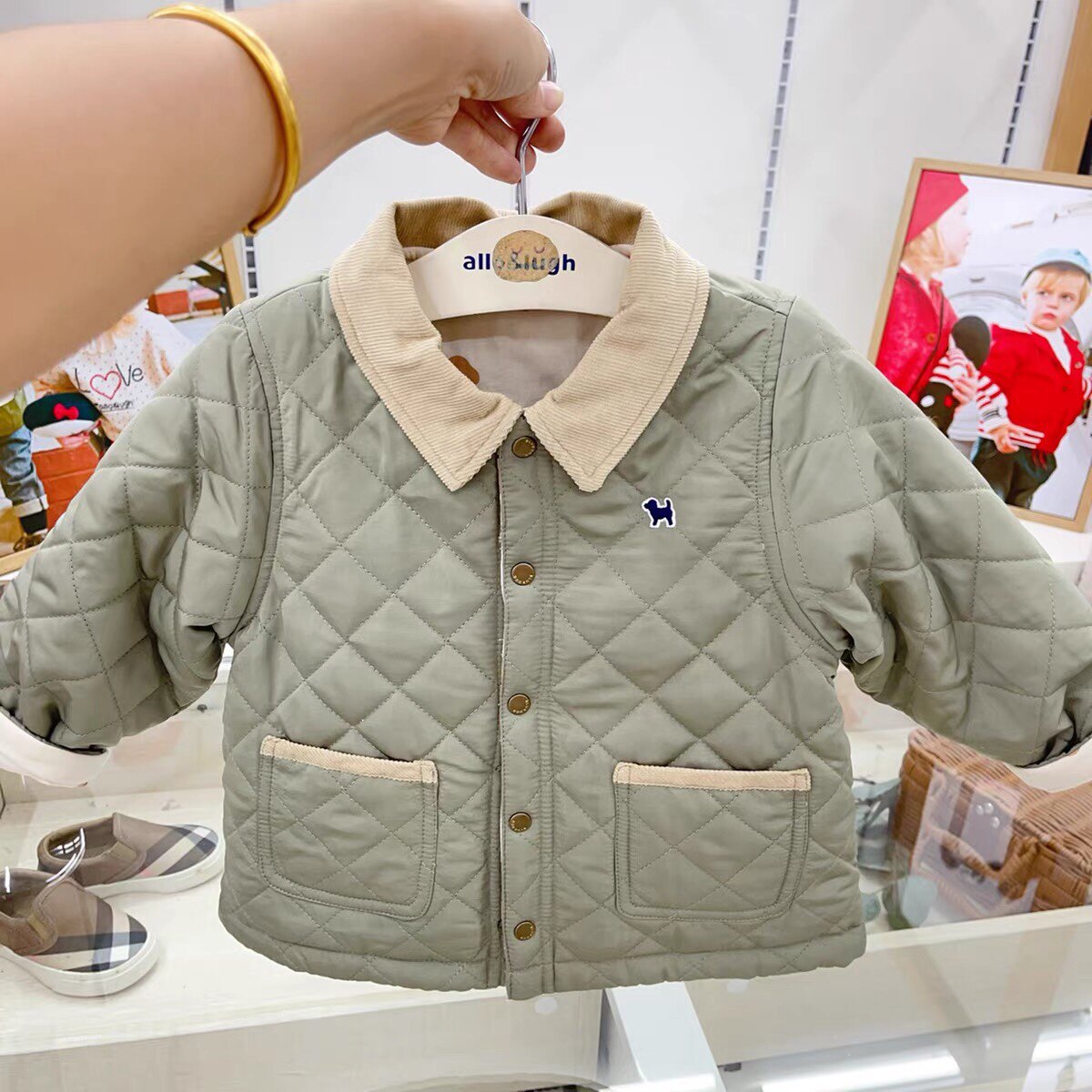 韩单蓝狗童装 23秋冬新款男女宝儿童棉服双面穿 出口韩国bluedog