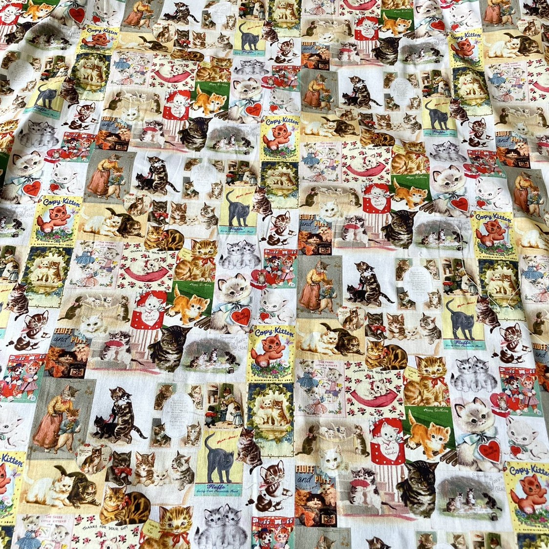 猫咪布料复古昭和风纯棉平纹数码印花娃衣洛丽塔怎么看?