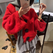 umma 慵懒高级感气质针织外套 新款 dome立体花朵毛衣开衫 2025冬季