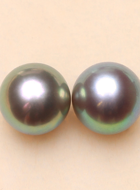 特价天然淡水AKOYA珍珠耳钉配对裸珠小灯泡5A裸珠真多麻色透彩BDP