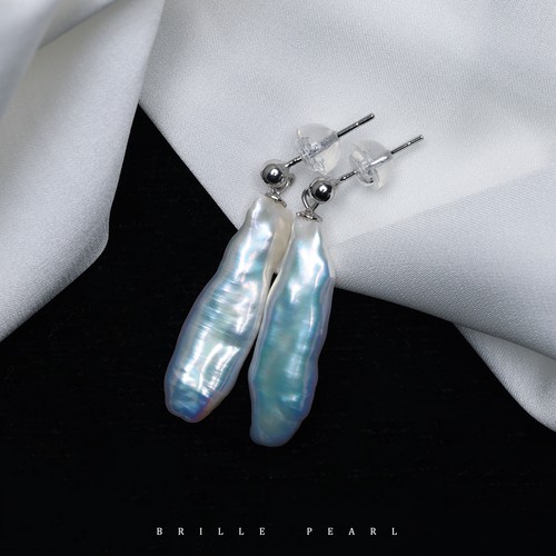 【风在吹】无核极光小银条耳钉银