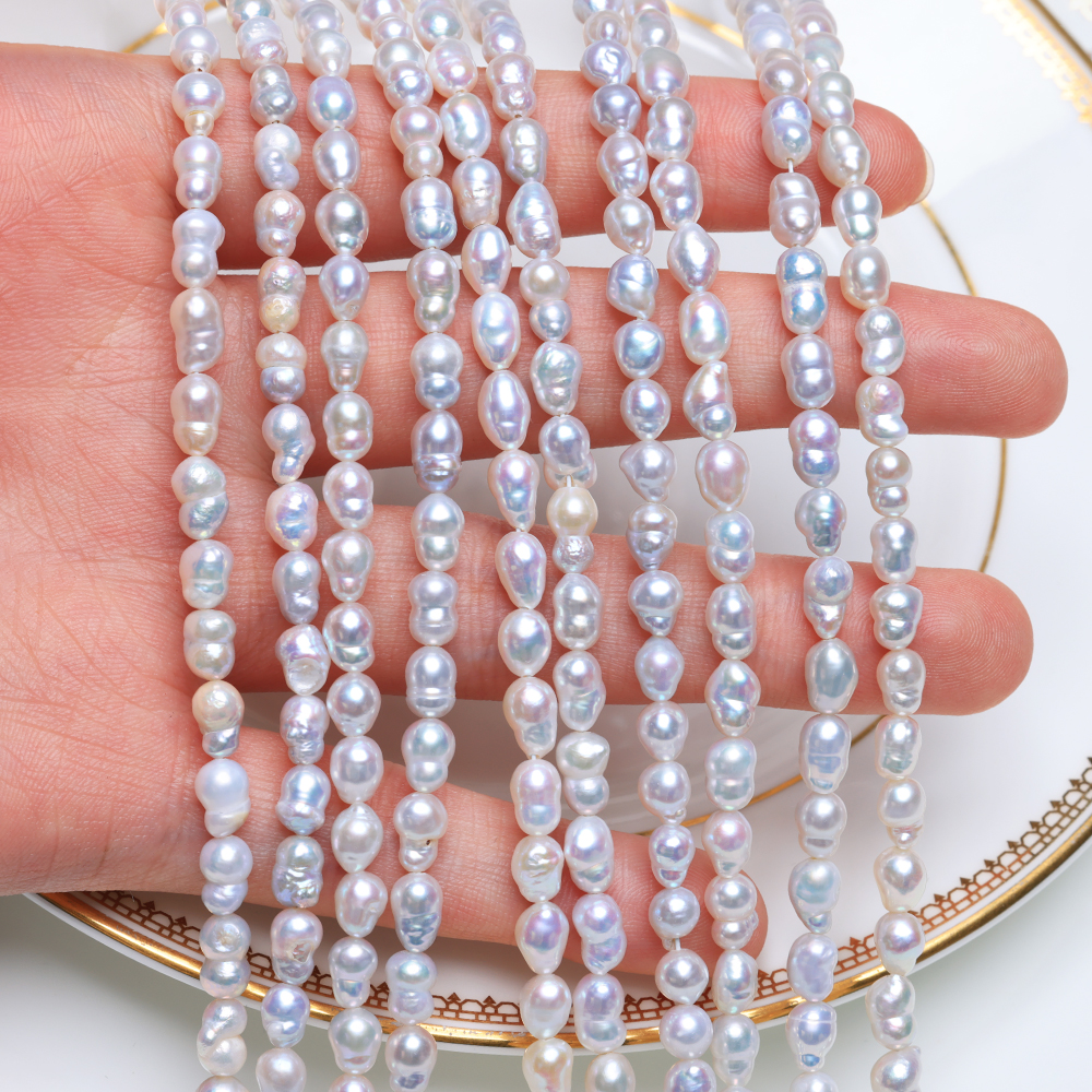 天然色冷银蓝混彩淡水AKOYA链